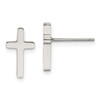 Lex & Lu Chisel Stainless Steel Polished Cross Post Earrings - Lex & Lu