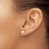 Lex & Lu Chisel Stainless Steel Polished Heart Post Earrings LAL118179 - 4 - Lex & Lu