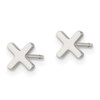 Lex & Lu Chisel Stainless Steel Polished X Post Earrings LAL118189 - 3 - Lex & Lu