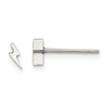 Lex & Lu Chisel Stainless Steel Polished Lightning Bolt Post Earrings - Lex & Lu