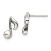 Lex & Lu Chisel Stainless Steel Polished Music Note Post Earrings LAL118198 - Lex & Lu