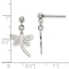 Lex & Lu Chisel Stainless Steel Polished Dragonfly Post Dangle Earrings - 5 - Lex & Lu