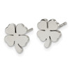 Lex & Lu Chisel Stainless Steel Polished Four Leaf Clover Post Earrings - 3 - Lex & Lu