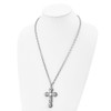 Lex & Lu Chisel Stainless Steel & Blk Plated Cross Necklace 24'' LAL118296 - 4 - Lex & Lu