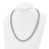 Lex & Lu Chisel Stainless Steel Polished Textured Fancy Rope 24'' Necklace - 4 - Lex & Lu