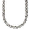 Lex & Lu Chisel Stainless Steel Polished Textured Link Necklace 24'' - Lex & Lu