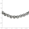 Lex & Lu Chisel Stainless Steel Polished Textured Link Necklace 24'' - 5 - Lex & Lu