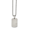 Lex & Lu Chisel Stainless Steel Brushed & 1.85mm Reversible Dog Tag Necklace 24'' - 3 - Lex & Lu