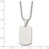 Lex & Lu Chisel Stainless Steel Brushed & 3.85mm Reversible Dog Tag Necklace 24'' - 6 - Lex & Lu