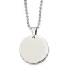 Lex & Lu Chisel Stainless Steel & Round 4.0mm Dog Tag Necklace 24'' LAL118316 - Lex & Lu