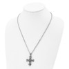 Lex & Lu Chisel Stainless Steel w/Black Oil & Black Glass Cross Necklace 22'' - 4 - Lex & Lu