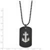 Lex & Lu Chisel Stainless Steel Black Plated Anchor Dog Tag Necklace 22'' - 5 - Lex & Lu
