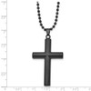 Lex & Lu Chisel Stainless Steel Brushed Black Plated Cross Necklace 24'' LALSRN2354-24 - 6 - Lex & Lu