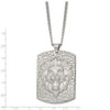 Lex & Lu Chisel Stainless Steel Matte Finish Lion's Head Necklace 24'' - 3 - Lex & Lu