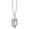 Lex & Lu Chisel Stainless Steel Polished Jesus Sillouete Necklace 22'' - 3 - Lex & Lu