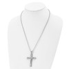 Lex & Lu Chisel Stainless Steel Laser-cut Crucifix Necklace 22'' LAL118360 - 4 - Lex & Lu