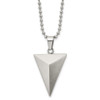 Lex & Lu Chisel Stainless Steel Brushed Triangle Necklace 22'' - Lex & Lu