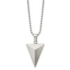 Lex & Lu Chisel Stainless Steel Brushed Triangle Necklace 22'' - 2 - Lex & Lu