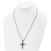 Lex & Lu Chisel Stainless Steel Textured Blk Plated Cross Necklace 22'' LAL118390 - 4 - Lex & Lu