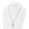 Lex & Lu Chisel Stainless Steel Brushed/Polished Cross Necklace 22'' LAL118401 - 4 - Lex & Lu