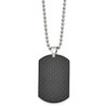 Lex & Lu Chisel Stainless Steel Blk Solid Carbon Fiber Dog Tag Necklace 22'' - 2 - Lex & Lu