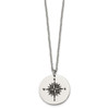 Lex & Lu Chisel Stainless Steel Enamel THOSE WHO WANDER Compass Necklace 22'' - 2 - Lex & Lu