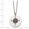 Lex & Lu Chisel Stainless Steel Enamel THOSE WHO WANDER Compass Necklace 22'' - 5 - Lex & Lu