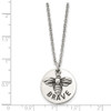 Lex & Lu Chisel Stainless Steel & Enameled Bumble Bee BRAVE Necklace 22'' - 5 - Lex & Lu