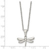 Lex & Lu Chisel Stainless Steel Polished Dragonfly Necklace 22'' - 5 - Lex & Lu