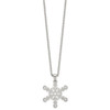 Lex & Lu Chisel Stainless Steel Polished and Laser-cut Snowflake Necklace 24'' - 2 - Lex & Lu