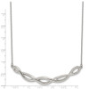 Lex & Lu Chisel Stainless Steel Polished Twisted Bar 18'' Necklace - 3 - Lex & Lu