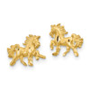 Lex & Lu 14k Yellow Gold Satin D/C Unicorn Post Earrings - 2 - Lex & Lu