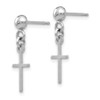 Lex & Lu 14k White Gold Polished Cross Dangle Post Earrings - 2 - Lex & Lu