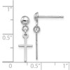 Lex & Lu 14k White Gold Polished Cross Dangle Post Earrings - 4 - Lex & Lu