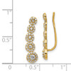 Lex & Lu 14k Yellow Gold CZ Circles Polished Ear Climber Earrings - 4 - Lex & Lu