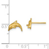 Lex & Lu 14k Yellow Gold Satin D/C Dolphin Post Earrings - 4 - Lex & Lu