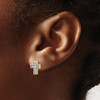 Lex & Lu 14k Yellow Gold Micro pave CZ Cross Post Earrings - 3 - Lex & Lu