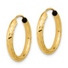 Lex & Lu 14k Yellow Gold Polished & D/C Endless Hoop Earrings LAL118604 - 2 - Lex & Lu