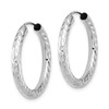 Lex & Lu 14k White Gold Polished & D/C Endless Hoop Earrings LAL118607 - 2 - Lex & Lu