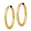 Lex & Lu 14k Yellow Gold Polished & D/C Endless Hoop Earrings LAL118608 - 2 - Lex & Lu