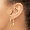 Lex & Lu 14k Yellow Gold Polished & D/C Endless Hoop Earrings LAL118608 - 3 - Lex & Lu