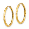 Lex & Lu 14k Gold Polished Faceted 2.5mm Hoop Earrings LAL118613 - 2 - Lex & Lu