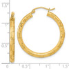 Lex & Lu 14k Yellow Gold Polished, Satin & D/C Hoop Earrings LAL118618 - 4 - Lex & Lu