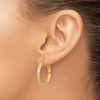Lex & Lu 14k Tri-color Gold Polished, Satin & D/C Hoop Earrings LAL118628 - 3 - Lex & Lu