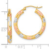 Lex & Lu 14k Tri-color Gold Polished, Satin & D/C Hoop Earrings LAL118628 - 4 - Lex & Lu