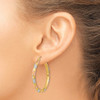 Lex & Lu 14k Tri-color Gold Polished, Satin & D/C Hoop Earrings LAL118630 - 3 - Lex & Lu