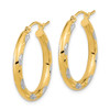 Lex & Lu 14k Gold & Rhodium Polished, Satin & D/C Hoop Earrings LAL118631 - 2 - Lex & Lu