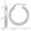 Lex & Lu 14k White Gold Satin & D/C Square Tube Hoop Earrings LAL118638 - 4 - Lex & Lu