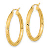 Lex & Lu 14k Yellow Gold Polished, Satin & D/C Endless Hoop Earrings LAL118677 - 2 - Lex & Lu