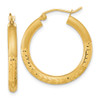 Lex & Lu 14k Yellow Gold Polished, Satin & D/C Endless Hoop Earrings LAL118679 - Lex & Lu